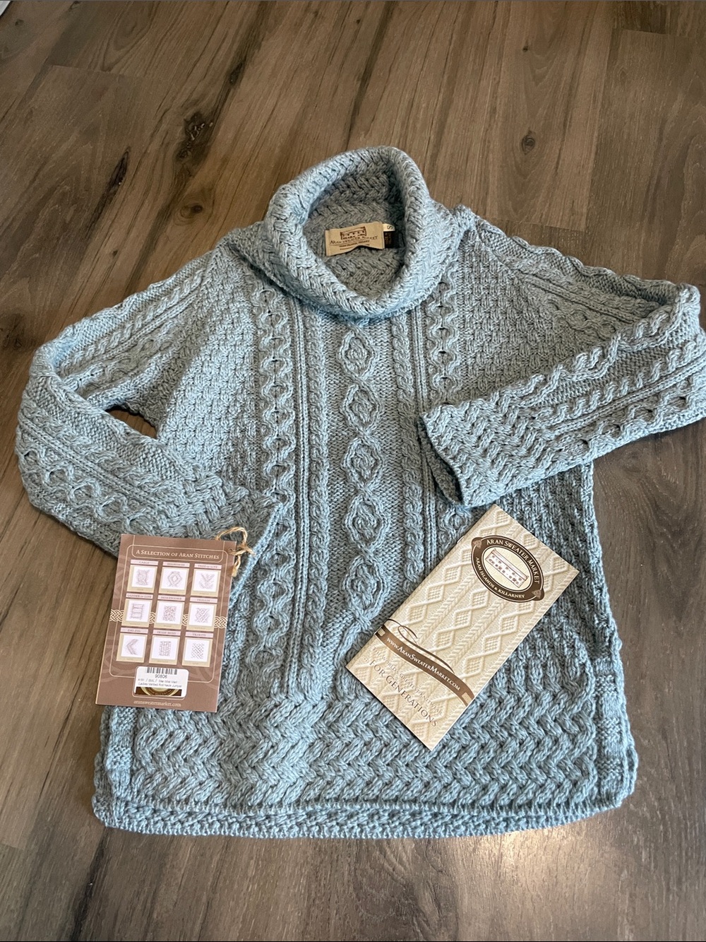 Aran Sweater Market Women’s Vented Roll Neck Sweater, Size Small